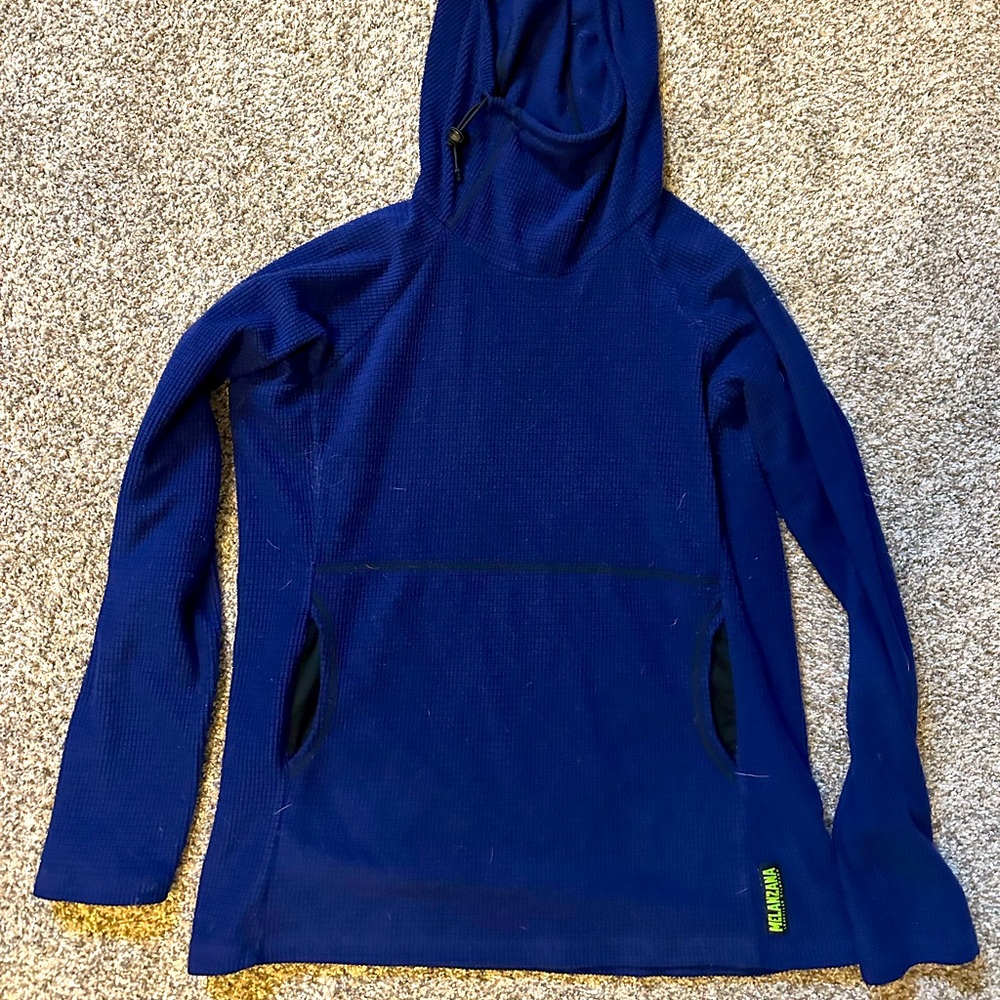 Women’s Melanzana dark blue. Original grid fleece hoodie. In perfect condition.